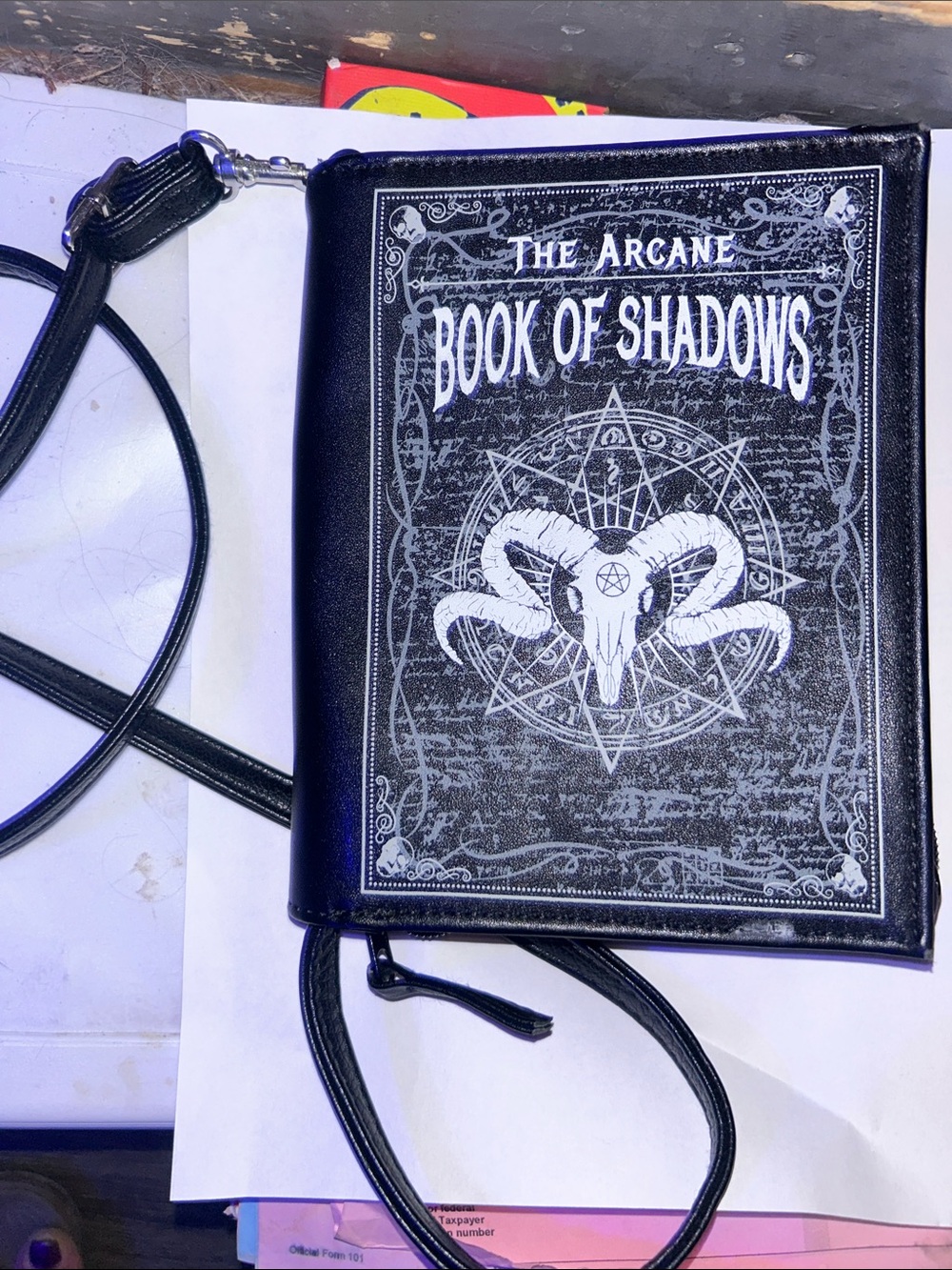 Black 'Book of Shadows' Crossbody Bag-NEW w/o tags